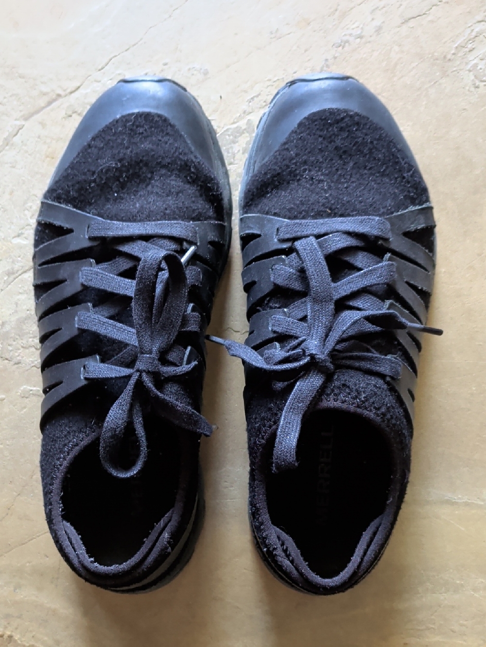 Merrell Women's Black Athletic Knit Lace-Up Sneakers